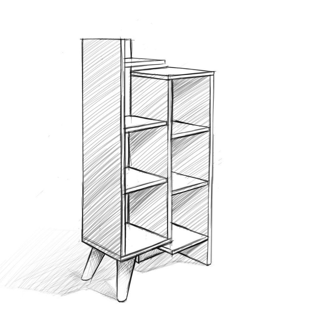 Biblioteca, Quasar & Co.®, mobilier living, 55.4 x 22 x 129.2 cm, MDF, gri/nuc 7 Biblioteca, Quasar & Co.®, mobilier living, 55.4 x 22 x 129.2 cm, MDF, gri/nuc 7