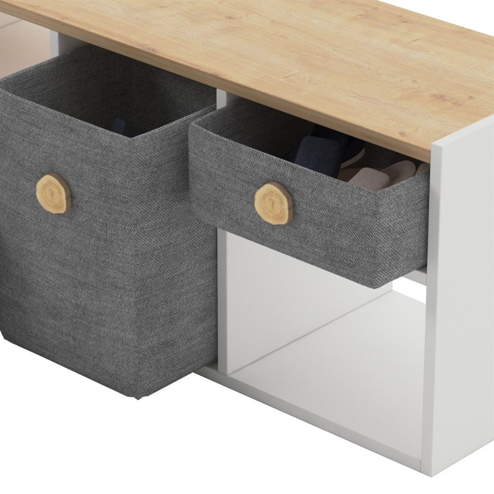 Comoda TV, Quasar & Co.®, mobilier living/dormitor/camera copilului, cu sertare, 103.6 x 35 x 46 cm, MDF, alb mat/stejar 7 Comoda TV, Quasar & Co.®, mobilier living/dormitor/camera copilului, cu sertare, 103.6 x 35 x 46 cm, MDF, alb mat/stejar 7