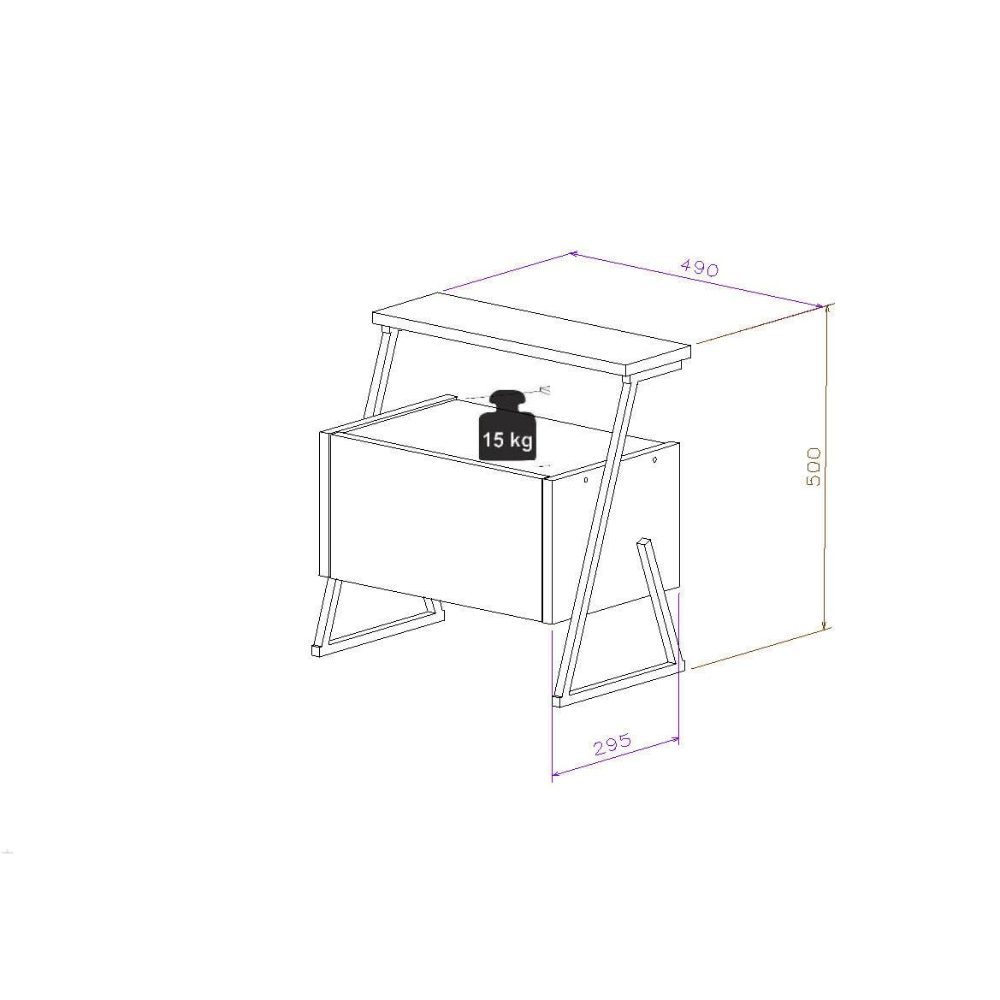 Set 2 noptiere, Quasar & Co.®, MDF, 49×29.5×50 cm, gri antracit/negru 8 Set 2 noptiere, Quasar & Co.®, MDF, 49×29.5×50 cm, gri antracit/negru 8