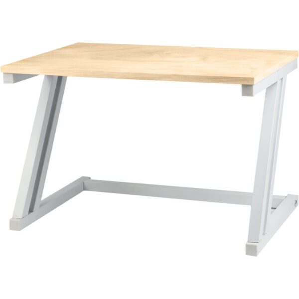 Raft cuptor microunde, Quasar & Co.®, suport bucatarie, rafturi cu 6 carlige, etajera cu cadru metalic si polite lemn, model Z-Micro, 57 x 38 x 38 cm, alb-crem Rafturi 2026-04-18