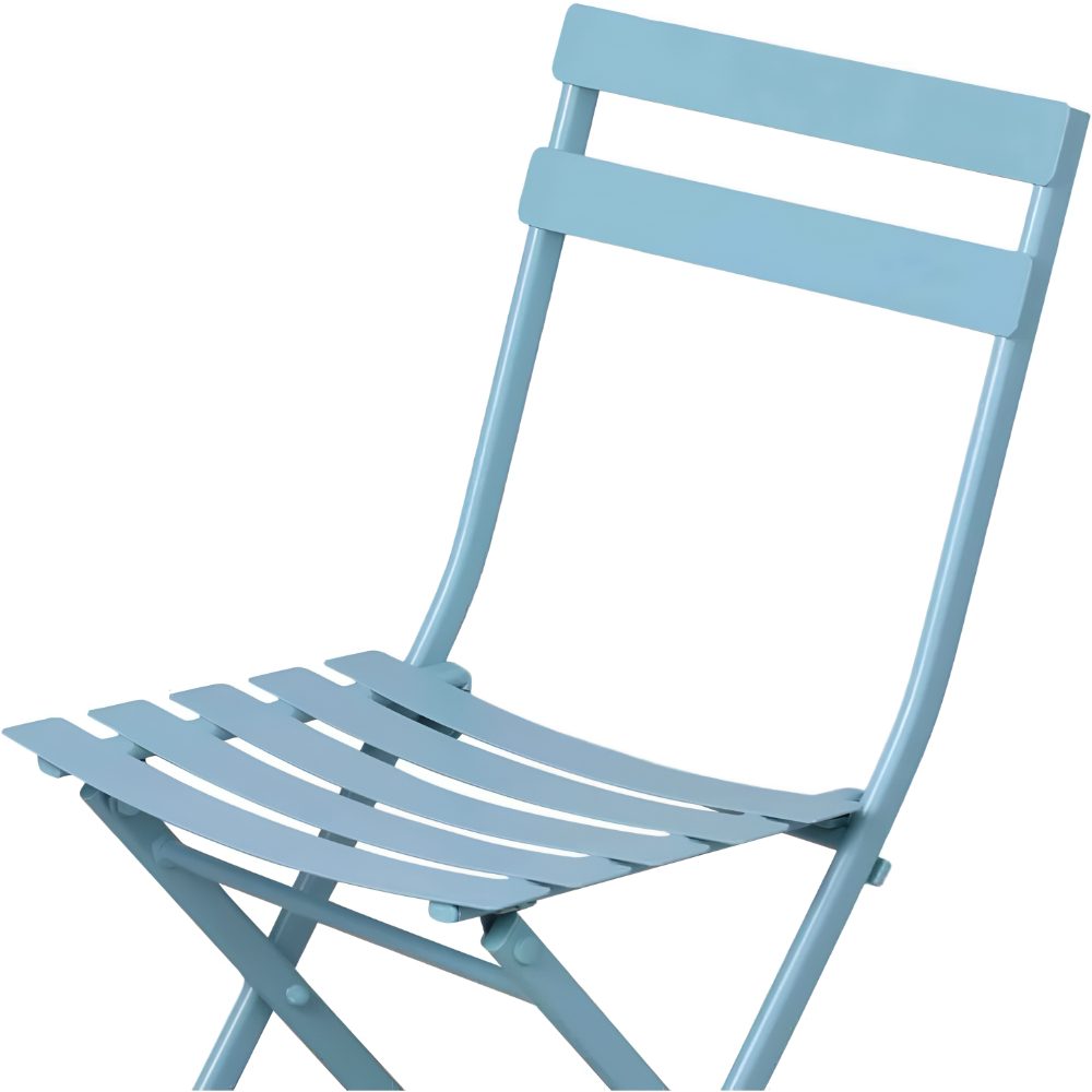 Set mobilier gradina, Quasar & Co.®, pentru balcon, terasa, bistro, format din masa si 2 scaune, pliabil, metal, albastru deschis 4