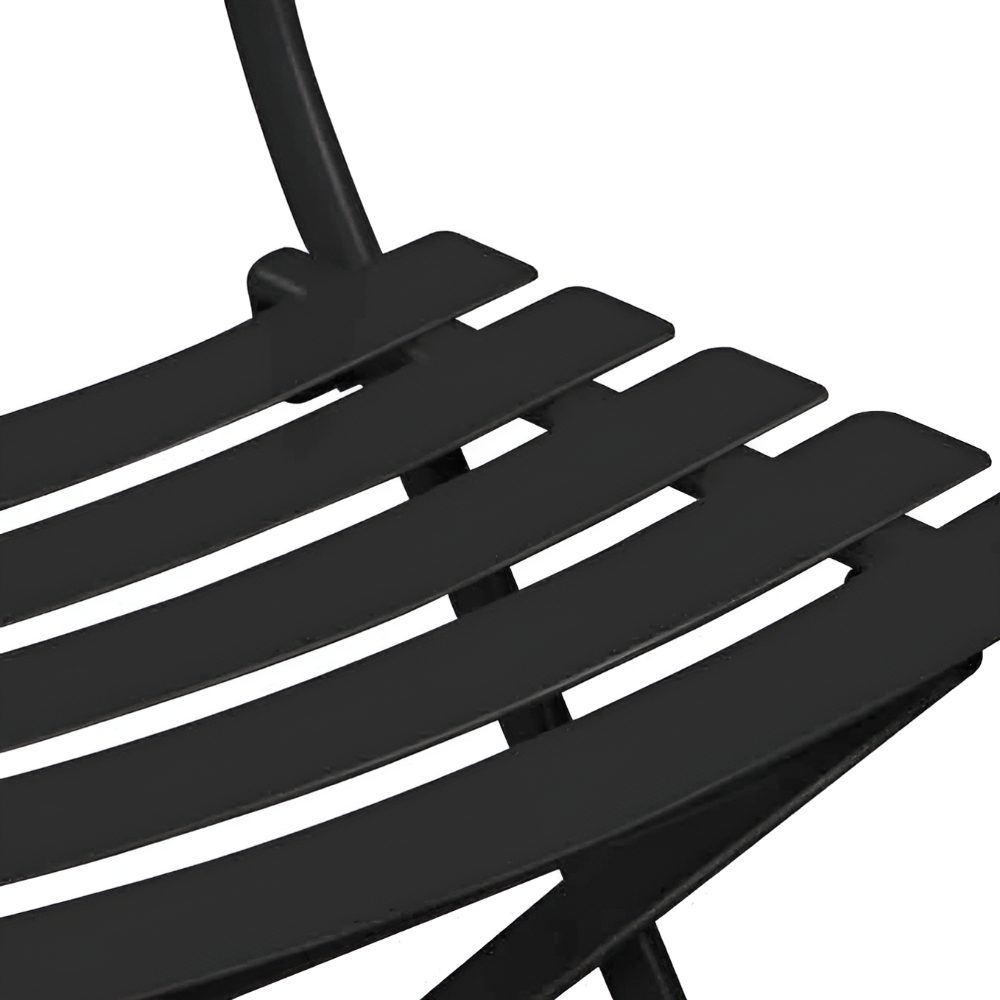 Set mobilier gradina, Quasar & Co.®, pentru balcon, terasa, bistro, format din masa si 2 scaune, pliabil, metal, negru 3