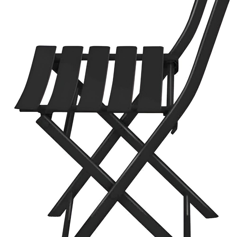 Set mobilier gradina, Quasar & Co.®, pentru balcon, terasa, bistro, format din masa si 2 scaune, pliabil, metal, negru 5