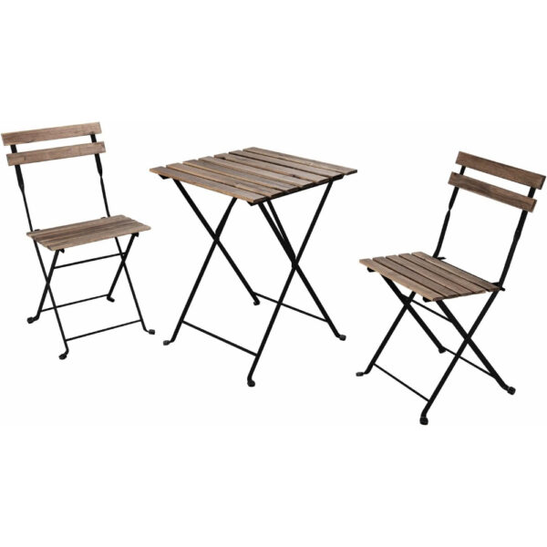 Set mobilier gradina, Quasar & Co.®, pentru balcon, terasa, bistro, format din masa si 2 scaune, pliabil, metal-lemn, natur-negru Seturi mobila gradina 2024-07-27 2