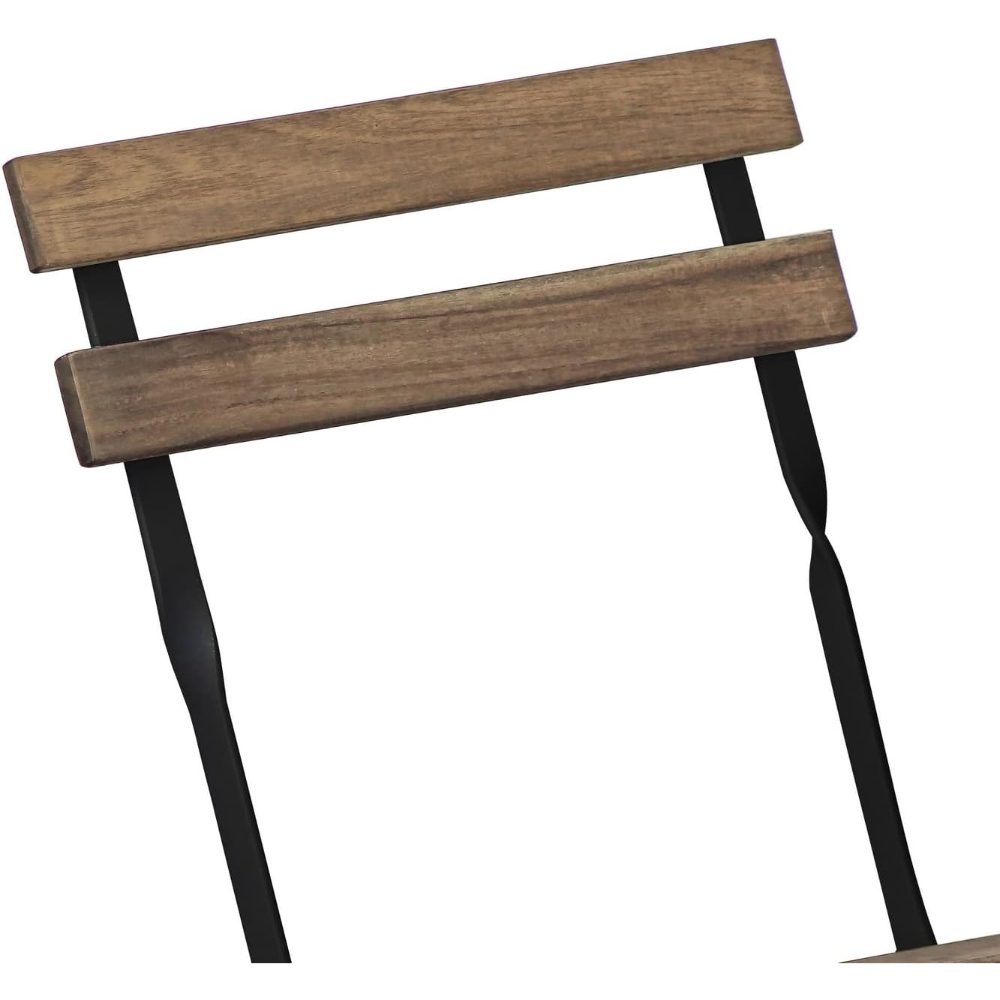 Set mobilier gradina, Quasar & Co.®, pentru balcon, terasa, bistro, format din masa si 2 scaune, pliabil, metal-lemn, natur-negru 4
