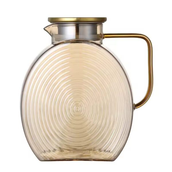 Carafa, Quasar & Co.®, cu capac, ingusta-depozitare pe usa frigiderului, sticla, 2500 ml, amber - imagine 2