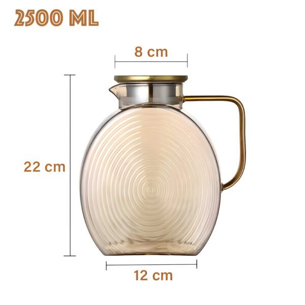 Carafa, Quasar & Co.®, cu capac, ingusta-depozitare pe usa frigiderului, sticla, 2500 ml, amber - imagine 11