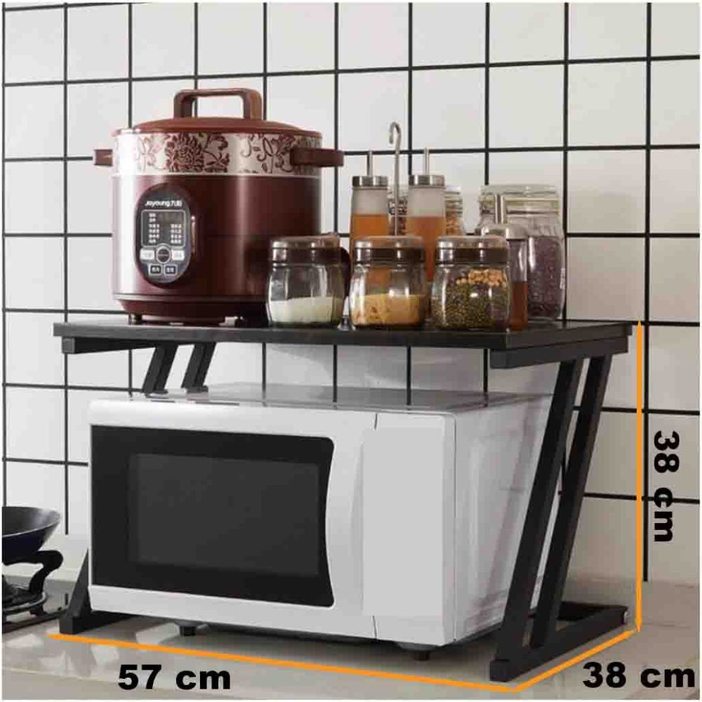 Raft cuptor microunde, Quasar & Co.®, suport bucatarie, rafturi cu 6 carlige, etajera cu cadru metalic si polite lemn, model Z-Micro, 57 x 38 x 38 cm, negru intens 7 Raft cuptor microunde, Quasar & Co.®, suport bucatarie, rafturi cu 6 carlige, etajera cu cadru metalic si polite lemn, model Z-Micro, 57 x 38 x 38 cm, negru intens 7
