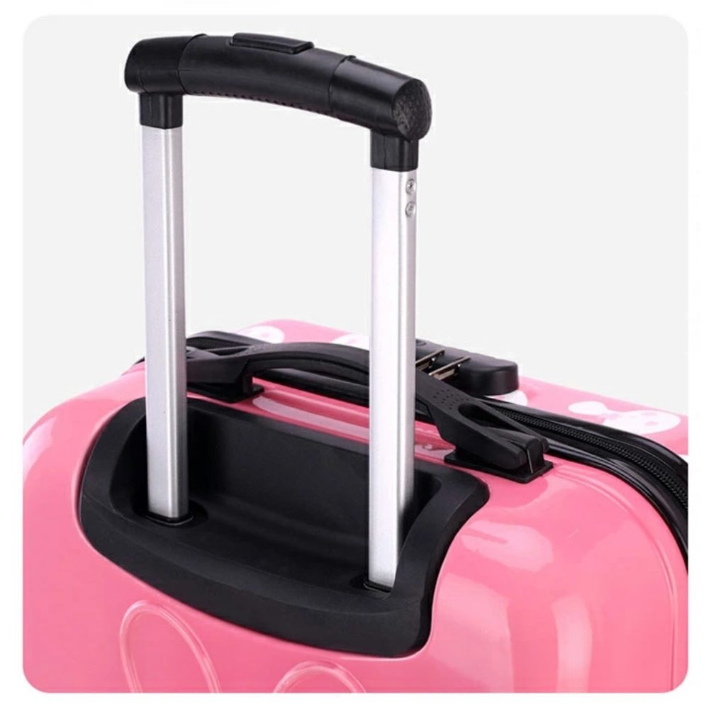 Troler cabina avion, Quasar & Co.®, Model Rabbit, 4 roti duble cu rotatie 360°, maner telescopic, cifru, 44x34x23 cm, ABS, roz/alb 8 Troler cabina avion, Quasar & Co.®, Model Rabbit, 4 roti duble cu rotatie 360°, maner telescopic, cifru, 44x34x23 cm, ABS, roz/alb 8