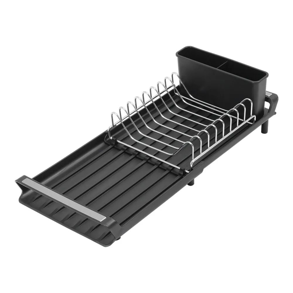 Scurgator de vase, Quasar & Co.®, extensibil, cu suport tacamuri si vesela, panta scurgere, 47x20x11 cm, metal/plastic, negru 2 Scurgator de vase, Quasar & Co.®, extensibil, cu suport tacamuri si vesela, panta scurgere, 47x20x11 cm, metal/plastic, negru 2