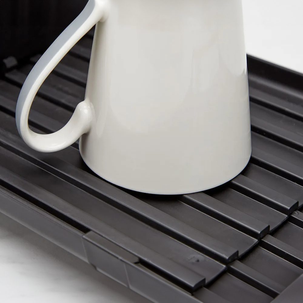 Scurgator de vase, Quasar & Co.®, extensibil, cu suport tacamuri si vesela, panta scurgere, 47x20x11 cm, metal/plastic, negru 8 Scurgator de vase, Quasar & Co.®, extensibil, cu suport tacamuri si vesela, panta scurgere, 47x20x11 cm, metal/plastic, negru 8
