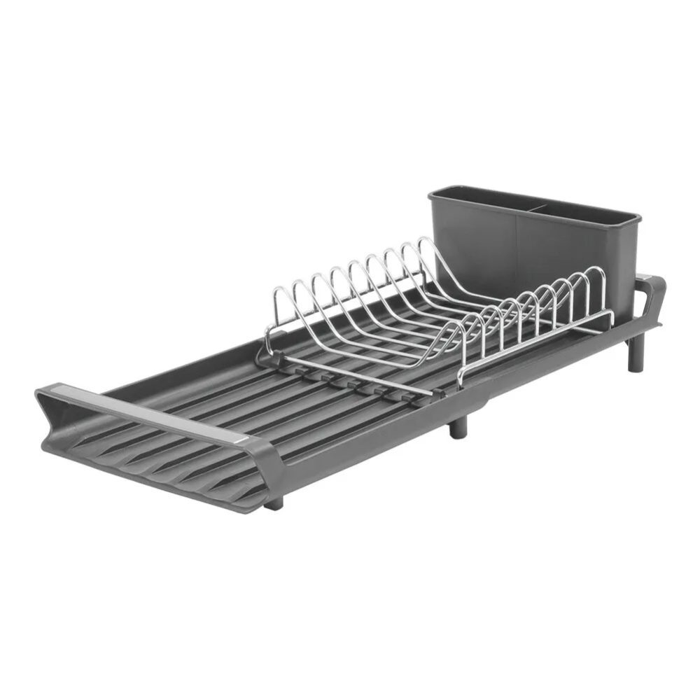 Scurgator de vase, Quasar & Co.®, extensibil, cu suport tacamuri si vesela, panta scurgere, 47.1x20x11 cm, metal/plastic, gri 2