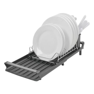 Scurgator de vase, Quasar & Co.®, extensibil, cu suport tacamuri si vesela, panta scurgere, 47.1x20x11 cm, metal/plastic, gri 11