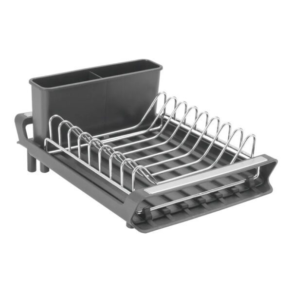 Scurgator de vase, Quasar & Co.®, extensibil, cu suport tacamuri si vesela, panta scurgere, 47.1x20x11 cm, metal/plastic, gri - imagine 5