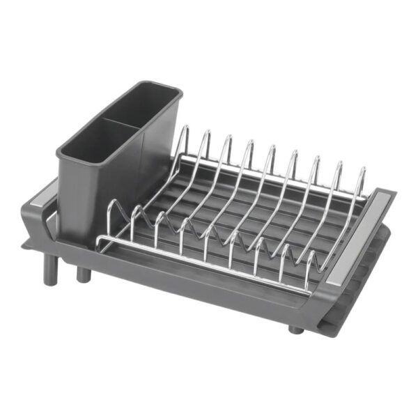 Scurgator de vase, Quasar & Co.®, extensibil, cu suport tacamuri si vesela, panta scurgere, 47.1x20x11 cm, metal/plastic, gri - imagine 6