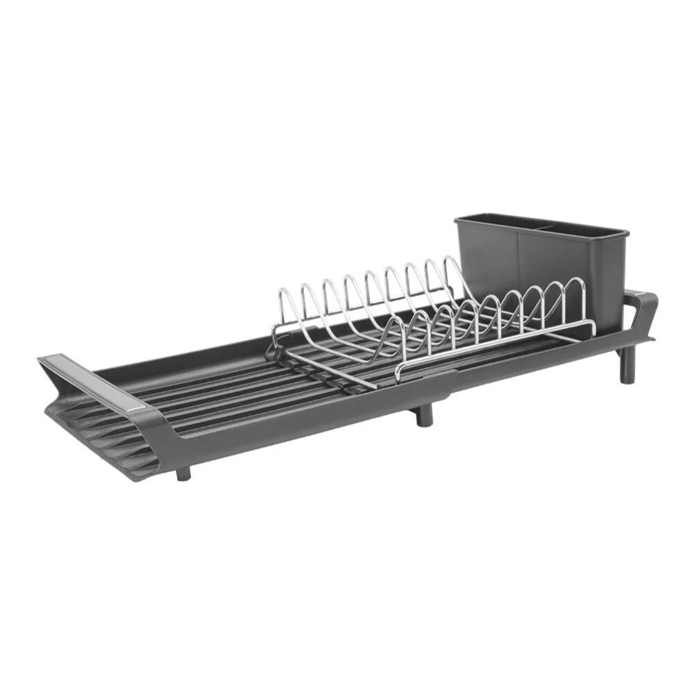 Scurgator de vase, Quasar & Co.®, extensibil, cu suport tacamuri si vesela, panta scurgere, 47.1x20x11 cm, metal/plastic, gri 3