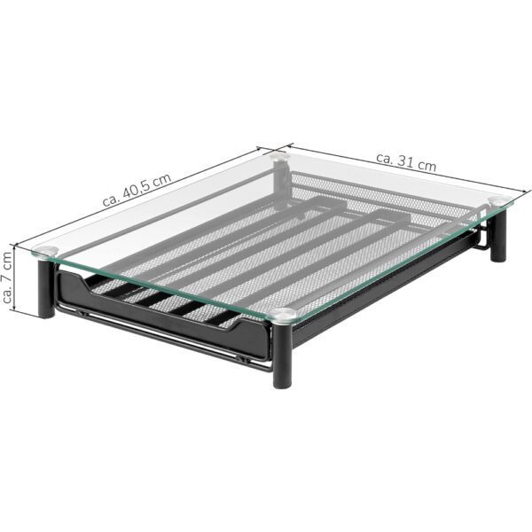 Suport pentru 60 capsule, Quasar & Co.®, compatibil Nespresso, cu suport cafetiera, stand orizontal, 40,5x31x7 cm, metal/sticla, negru - imagine 11