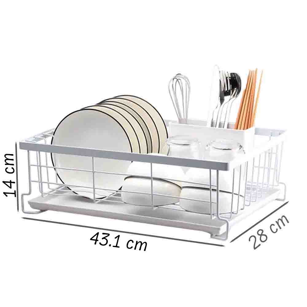Scurgator de vase, Quasar & Co.®, cu suport tacamuri, tava scurgere, metal, 43.1 x 28.5 x 14 cm, alb 8 Scurgator de vase, Quasar & Co.®, cu suport tacamuri, tava scurgere, metal, 43.1 x 28.5 x 14 cm, alb 8