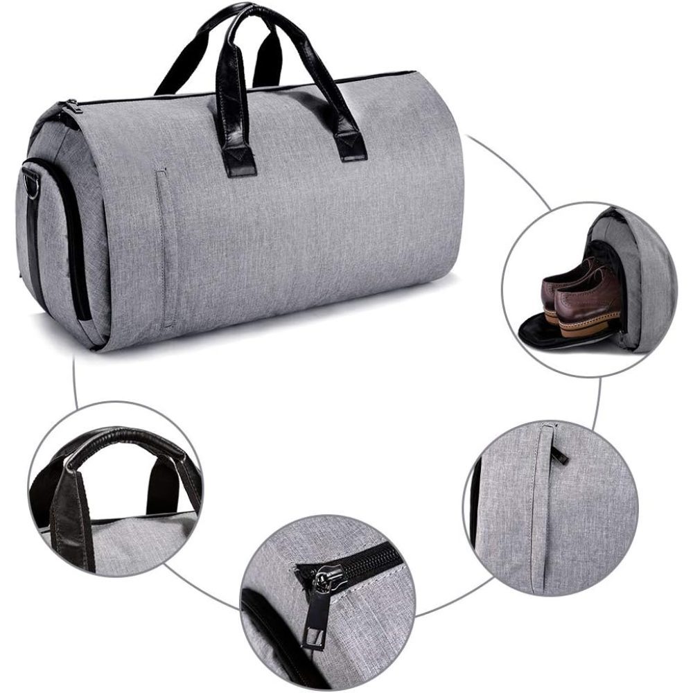 Geanta smart business pentru voiaj, Quasar & Co.®, compartiment special pentru transport costum si pantofi, poliester, 57 x 34 x 33 cm, gri deschis 10