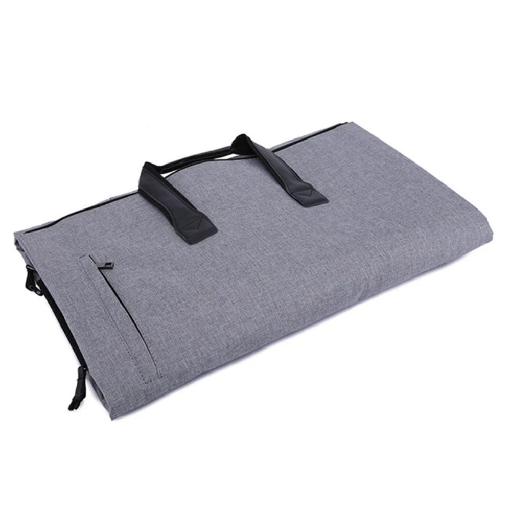 Geanta smart business pentru voiaj, Quasar & Co.®, compartiment special pentru transport costum si pantofi, poliester, 57 x 34 x 33 cm, gri deschis 3