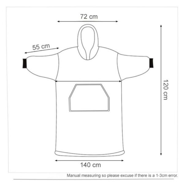 Patura cu maneci, Quasar & Co.®, gluga si buzunar, poliester, marime universala, albastru deschis - imagine 7