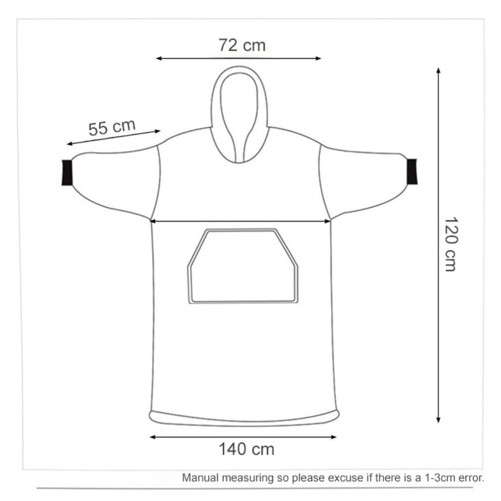 Patura cu maneci, Quasar & Co.®, gluga si buzunar, poliester, marime universala, albastru deschis 7