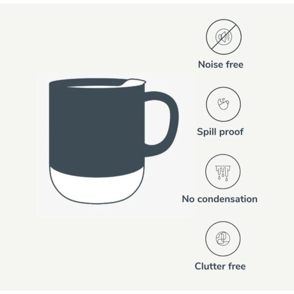Set 4 cani cafea/ceai, Quasar & Co.®, pretabile voiaj/calatorie, cu capac to go, baza de pluta, ceramica, 400 ml, alb - imagine 7