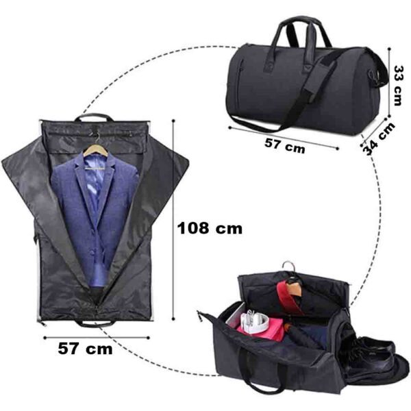 Geanta smart business pentru voiaj, Quasar & Co.®, compartiment special pentru transport costum si pantofi, poliester, 57 x 34 x 33 cm, negru - imagine 11
