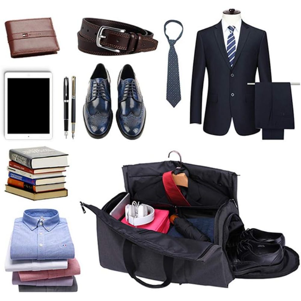 Geanta smart business pentru voiaj, Quasar & Co.®, compartiment special pentru transport costum si pantofi, poliester, 57 x 34 x 33 cm, negru 9 Geanta smart business pentru voiaj, Quasar & Co.®, compartiment special pentru transport costum si pantofi, poliester, 57 x 34 x 33 cm, negru 9