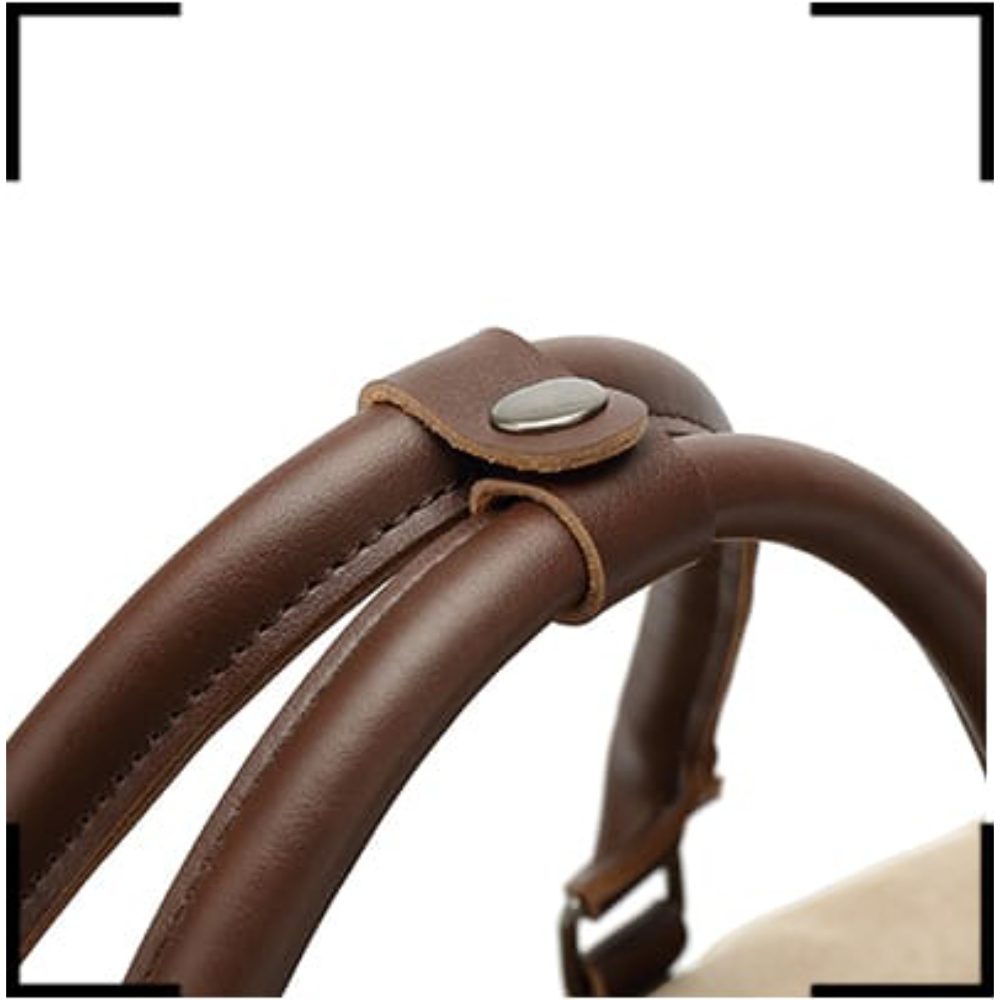 Geanta voiaj, Quasar & Co.®, tip troler, duffle, 57x39x25 cm, oxford/piele ecologica, crem 3