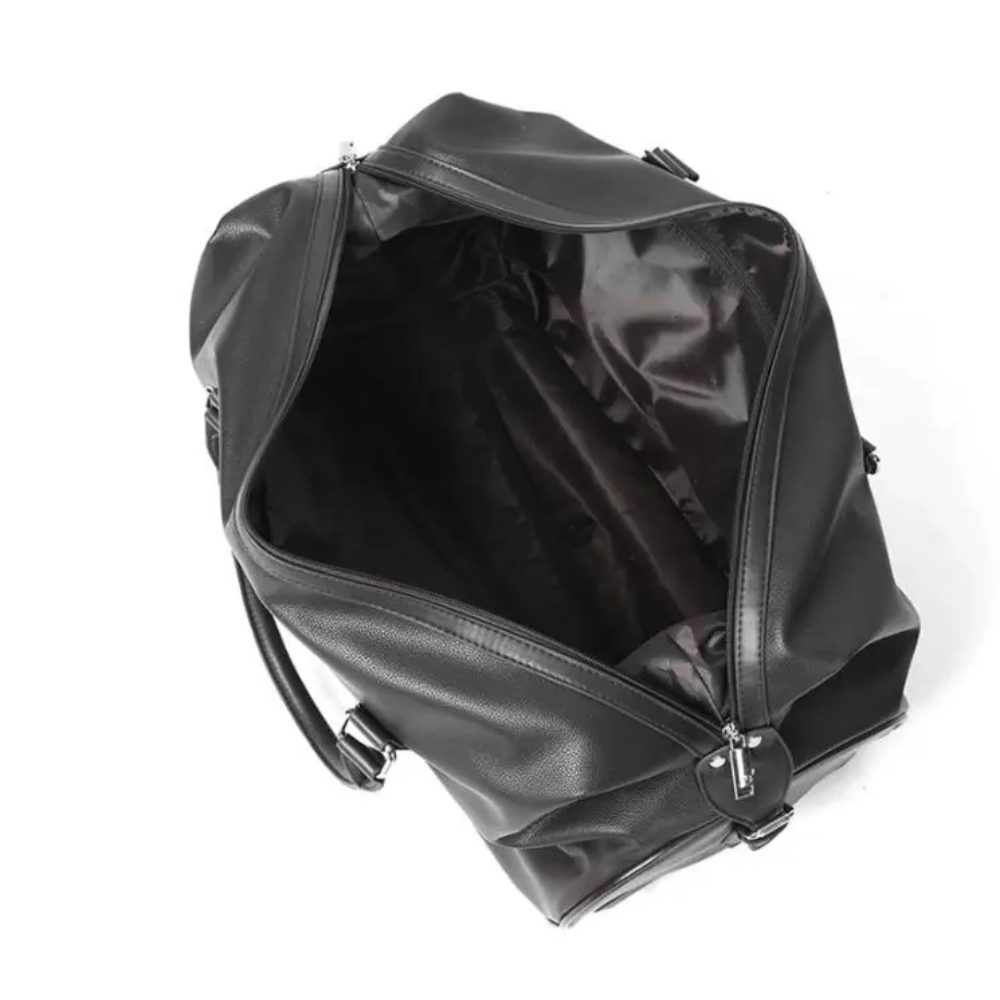 Geanta voiaj, Quasar & Co.®, tip troler, duffle, 52x28x27 cm, piele ecologica, negru 4