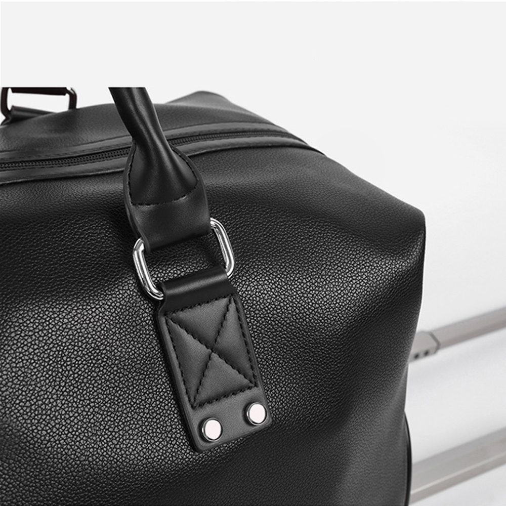 Geanta voiaj, Quasar & Co.®, tip troler, duffle, 52x28x27 cm, piele ecologica, negru 7