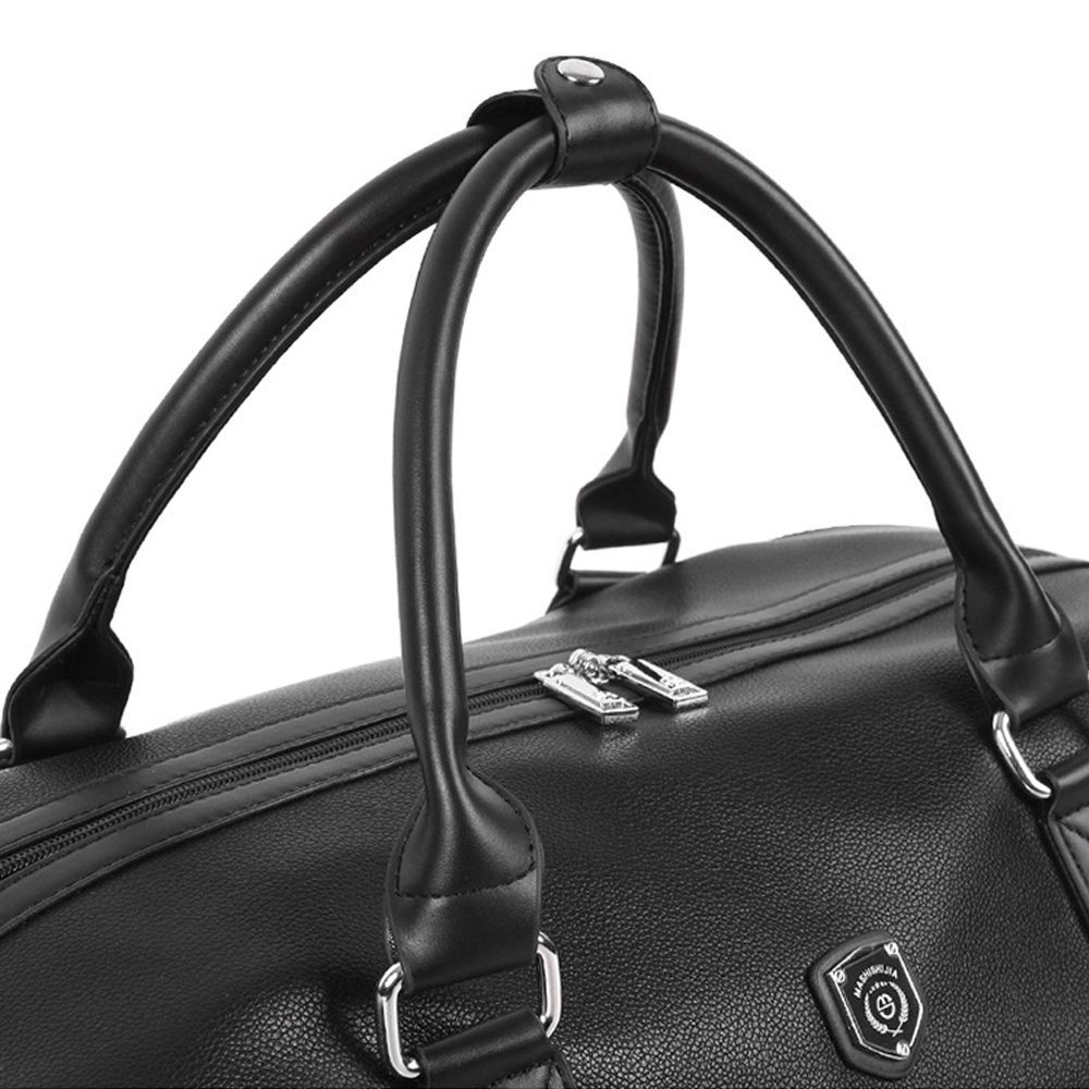 Geanta voiaj, Quasar & Co.®, tip troler, duffle, 52x28x27 cm, piele ecologica, negru 8
