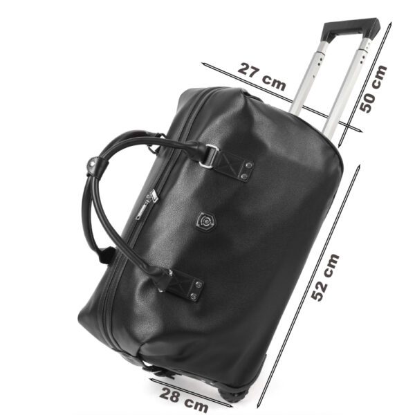 Geanta voiaj, Quasar & Co.®, tip troler, duffle, 52x28x27 cm, piele ecologica, negru - imagine 9