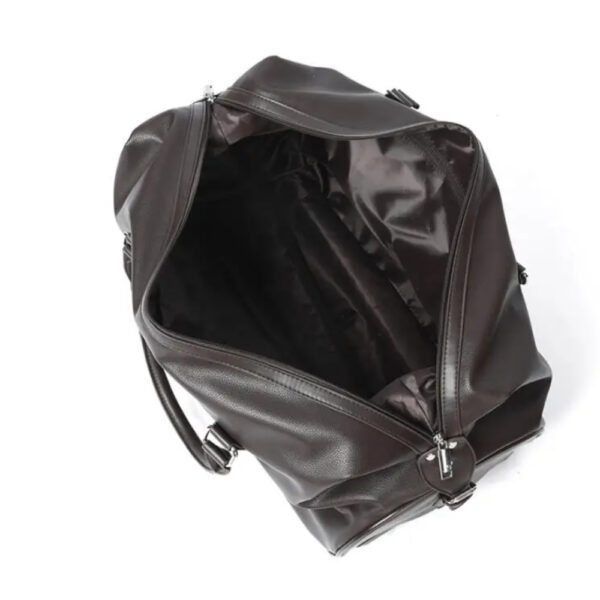 Geanta voiaj, Quasar & Co.®, tip troler, duffle, 52x28x27 cm, piele ecologica, maro - imagine 4