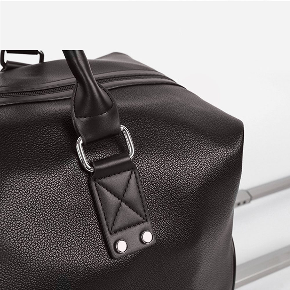 Geanta voiaj, Quasar & Co.®, tip troler, duffle, 52x28x27 cm, piele ecologica, maro 5