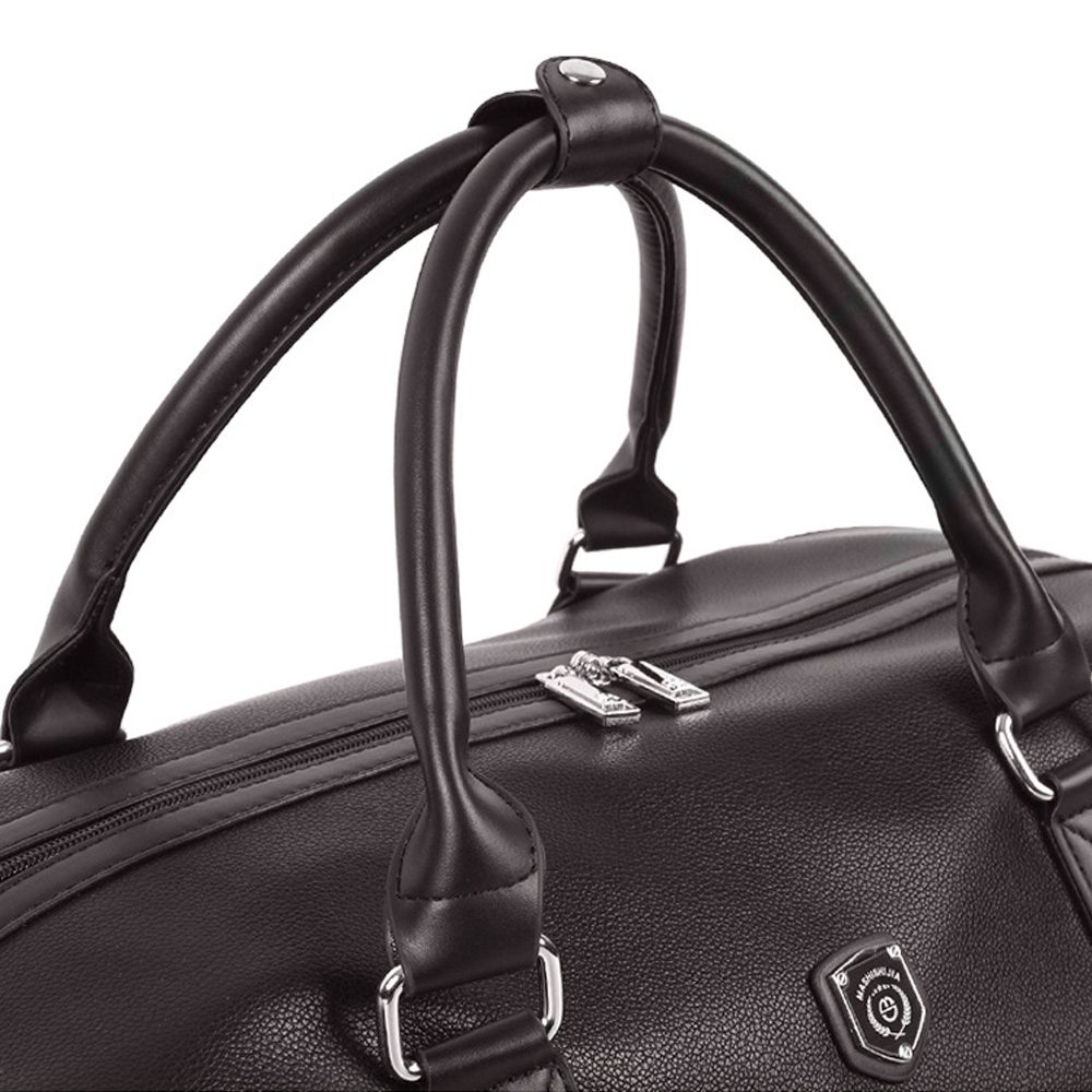 Geanta voiaj, Quasar & Co.®, tip troler, duffle, 52x28x27 cm, piele ecologica, maro 6