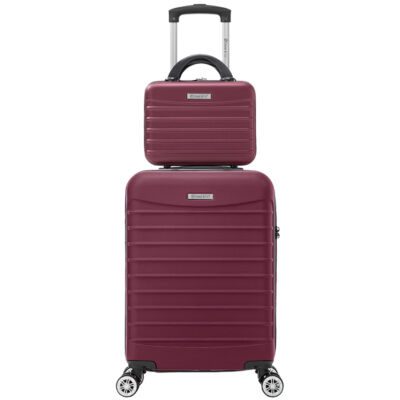Set troler cabina cu geanta cosmetice Quasar & Co.®, valiza cabina avion, 55x36x20/28x22x14cm, 4 roti duble 360°, bagaj de mana, troller cu fermoar antifurt, cifru, maner telescopic lung, geamantan ABS 2.8 mm, LINE, Visiniu 12 Set troler cabina cu geanta cosmetice Quasar & Co.®, valiza cabina avion, 55x36x20/28x22x14cm, 4 roti duble 360°, bagaj de mana, troller cu fermoar antifurt, cifru, maner telescopic lung, geamantan ABS 2.8 mm, LINE, Visiniu 12