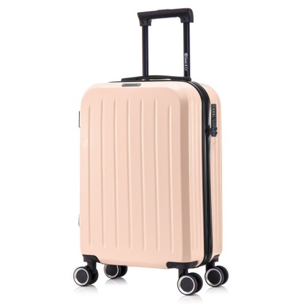 Troler cabina avion Quasar & Co.®, 55x35x22cm, bagaj de mana, troller cu fermoar antifurt, cifru, maner telescopic lung, geamantan cu 4 roti duble silentioase 360°, valiza ABS 2.8 mm, rezistent, port USB, suport de pahar, 10kg, Legend, Somon - imagine 4
