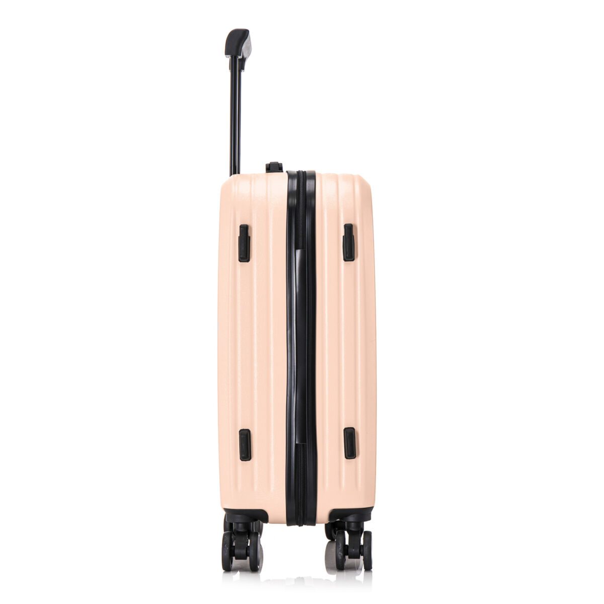 Troler cabina avion Quasar & Co.®, 55x35x22cm, bagaj de mana, troller cu fermoar antifurt, cifru, maner telescopic lung, geamantan cu 4 roti duble silentioase 360°, valiza ABS 2.8 mm, rezistent, port USB, suport de pahar, 10kg, Legend, Somon 5