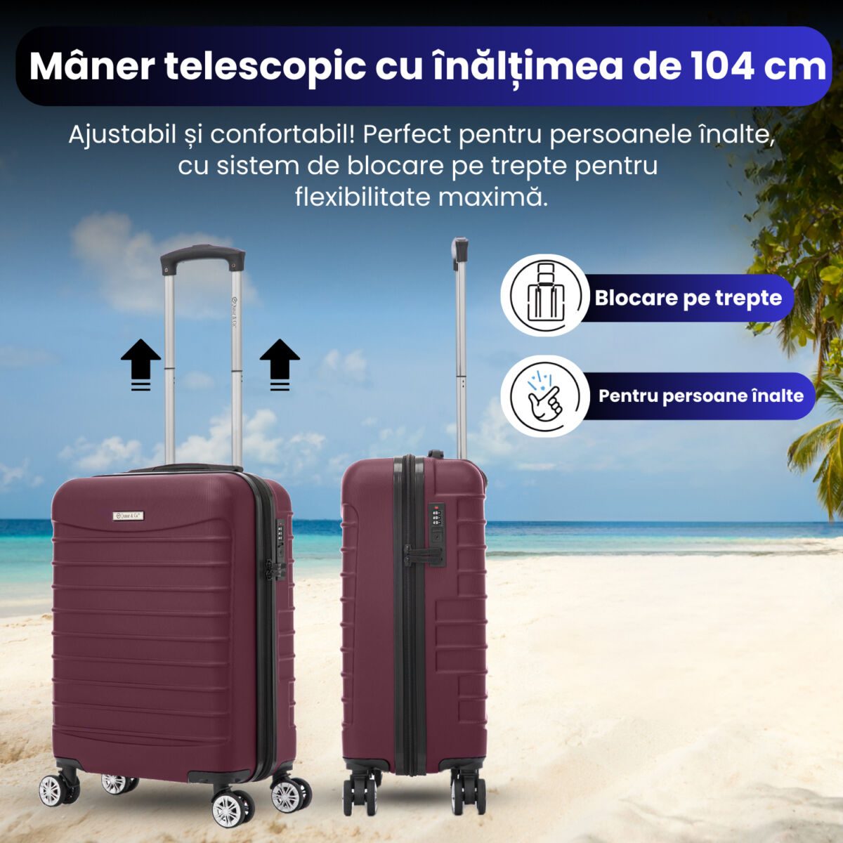 Set troler cabina cu geanta cosmetice Quasar & Co.®, valiza cabina avion, 55x36x20/28x22x14cm, 4 roti duble 360°, bagaj de mana, troller cu fermoar antifurt, cifru, maner telescopic lung, geamantan ABS 2.8 mm, LINE, Visiniu 5 Set troler cabina cu geanta cosmetice Quasar & Co.®, valiza cabina avion, 55x36x20/28x22x14cm, 4 roti duble 360°, bagaj de mana, troller cu fermoar antifurt, cifru, maner telescopic lung, geamantan ABS 2.8 mm, LINE, Visiniu 5