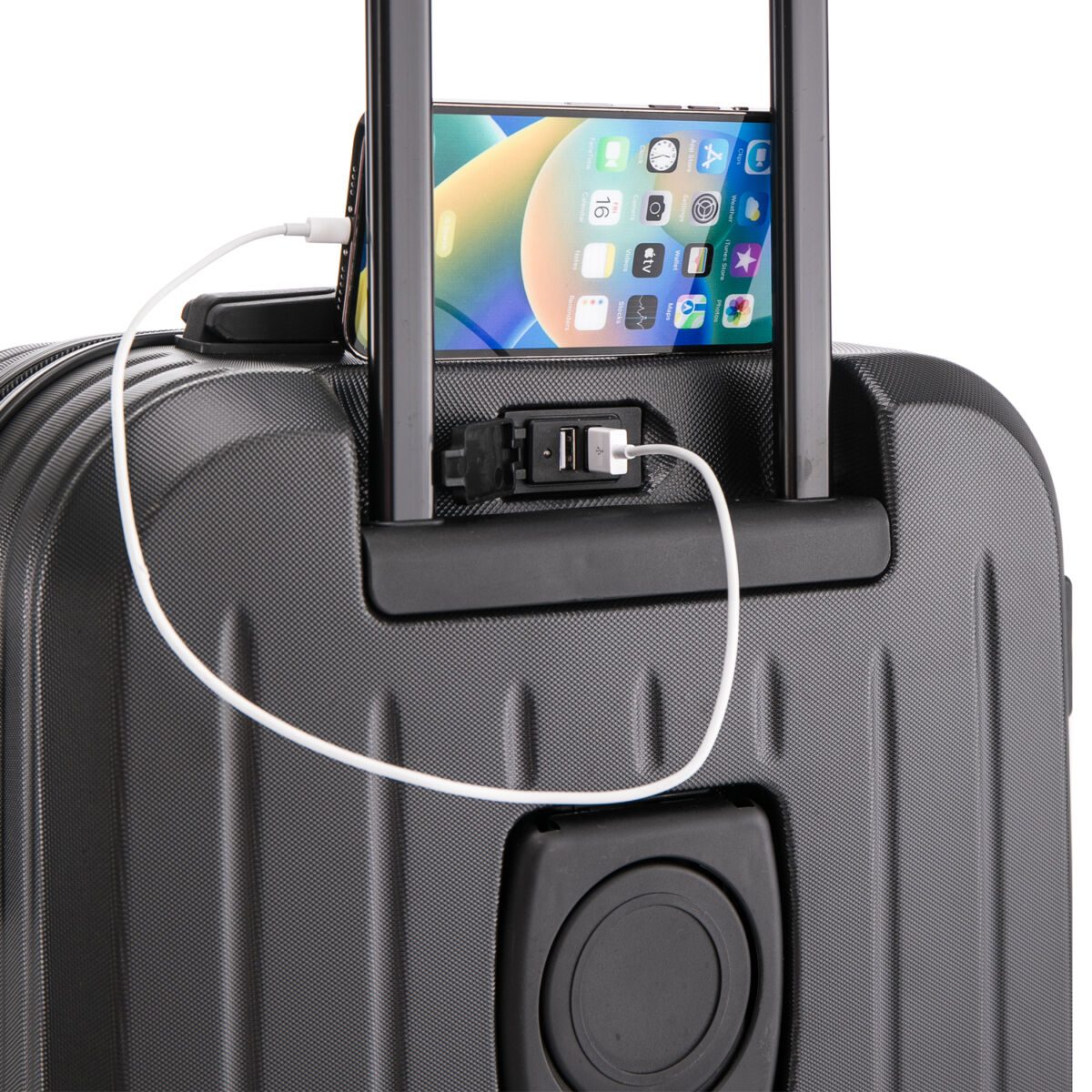 Troler cabina avion Quasar & Co.®, 55x35x22cm, bagaj de mana, troller cu fermoar antifurt, cifru, maner telescopic lung, geamantan cu 4 roti duble silentioase 360°, valiza ABS 2.8 mm, rezistent, port USB, suport de pahar, 10kg, Legend, Negru 6 Troler cabina avion Quasar & Co.®, 55x35x22cm, bagaj de mana, troller cu fermoar antifurt, cifru, maner telescopic lung, geamantan cu 4 roti duble silentioase 360°, valiza ABS 2.8 mm, rezistent, port USB, suport de pahar, 10kg, Legend, Negru 6