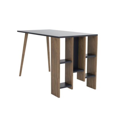 Birou, Quasar & Co.®, mobila living/office, 73.8x60x120 cm, MDF, nuc/gri fum 7 Birou, Quasar & Co.®, mobila living/office, 73.8x60x120 cm, MDF, nuc/gri fum 7