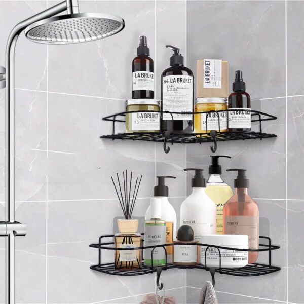 Set 4 etajere de colt, Quasar & Co.®, suspendate, 26 x 26 x 5.5 cm, metal, negru Rafturi 2026-04-18