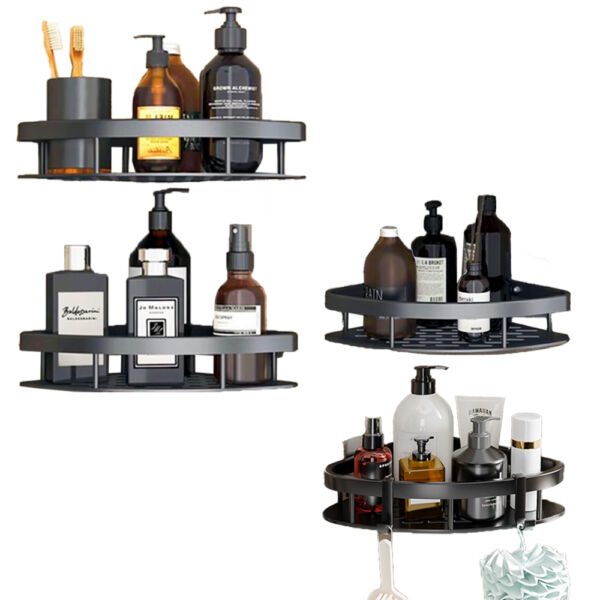 Set 4 etajere de colt, Quasar & Co.®, suspendate, 21 x 21 x 5 cm, aluminiu, negru Rafturi 2026-04-18 2