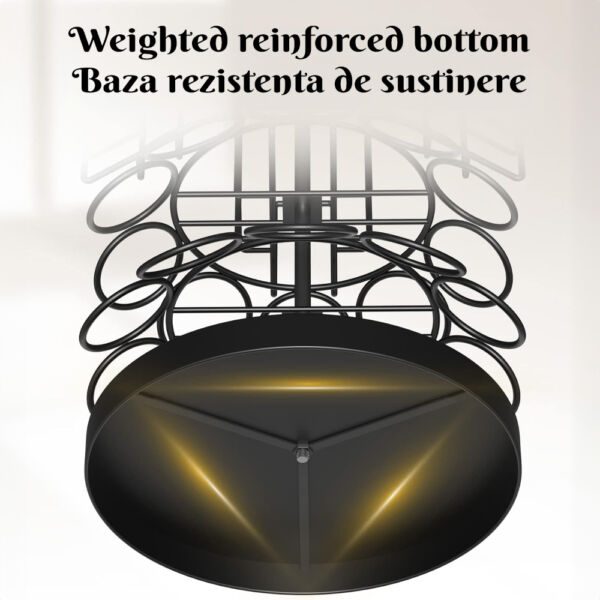 Suport capsule si pliculete ceai, Quasar & Co.®, d 24 cm, h 33 cm, metalic, negru - imagine 9