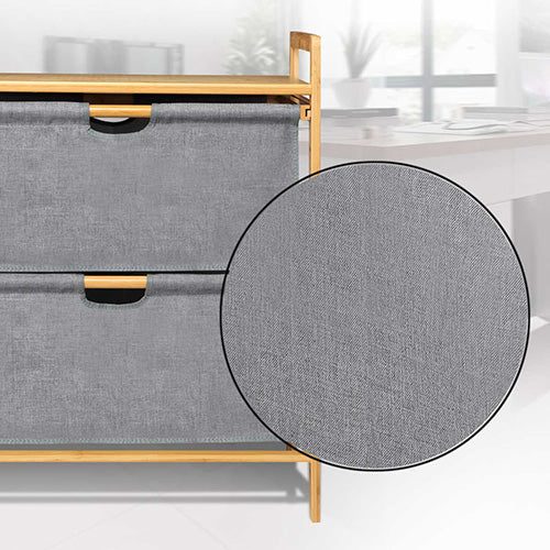 Raft depozitare, Quasar & Co.®, cu 2 sertare, universal, 45 x 32 x 70 cm, bambus/textil, natur/gri 5 Raft depozitare, Quasar & Co.®, cu 2 sertare, universal, 45 x 32 x 70 cm, bambus/textil, natur/gri 5