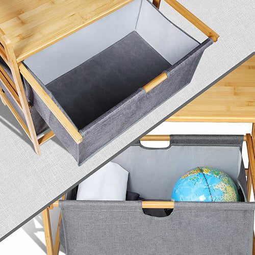 Raft depozitare, Quasar & Co.®, cu 2 sertare, universal, 45 x 32 x 70 cm, bambus/textil, natur/gri 6 Raft depozitare, Quasar & Co.®, cu 2 sertare, universal, 45 x 32 x 70 cm, bambus/textil, natur/gri 6