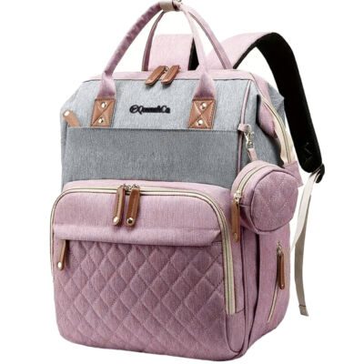 Geanta/rucsac, Quasar & Co.®, cu port USB si 14 compartimente, textil, 40 x 30 x 14 cm, roz/gri 6 Geanta/rucsac, Quasar & Co.®, cu port USB si 14 compartimente, textil, 40 x 30 x 14 cm, roz/gri 6
