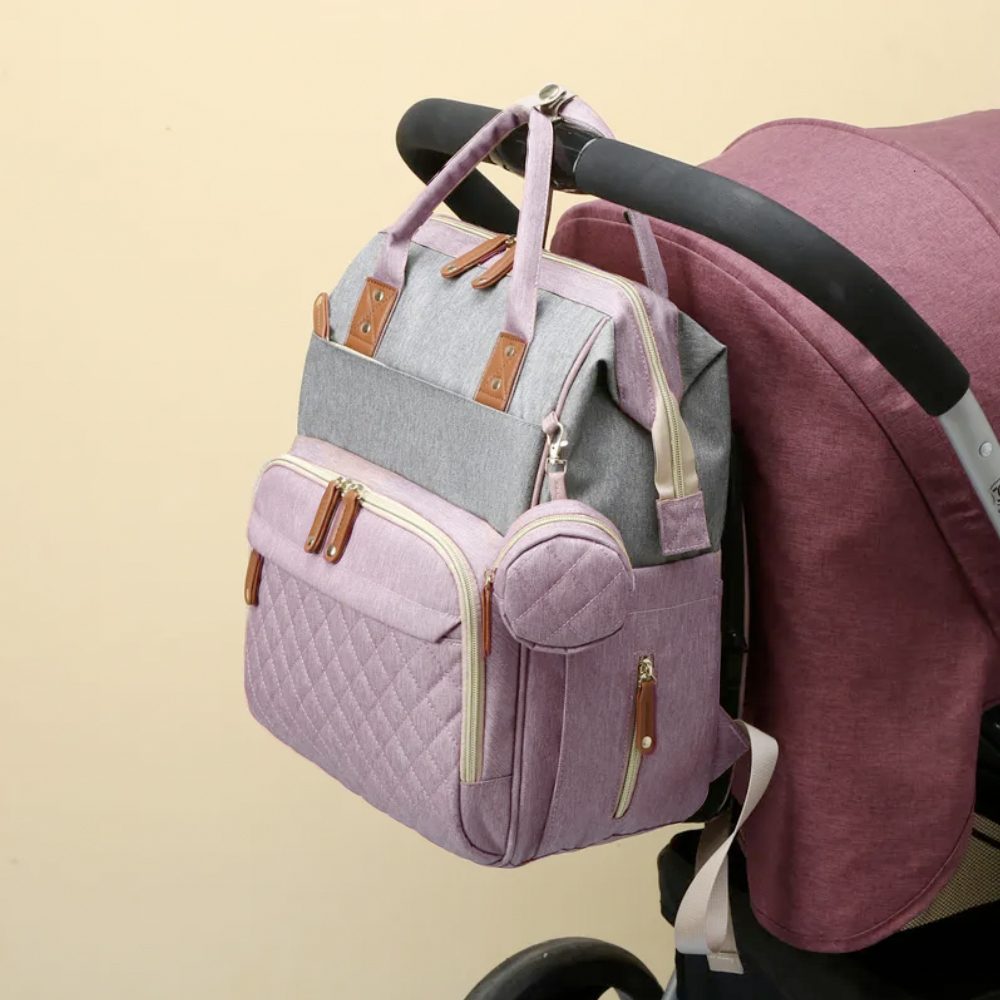 Geanta/rucsac, Quasar & Co.®, cu port USB si 14 compartimente, textil, 40 x 30 x 14 cm, roz/gri 5 Geanta/rucsac, Quasar & Co.®, cu port USB si 14 compartimente, textil, 40 x 30 x 14 cm, roz/gri 5